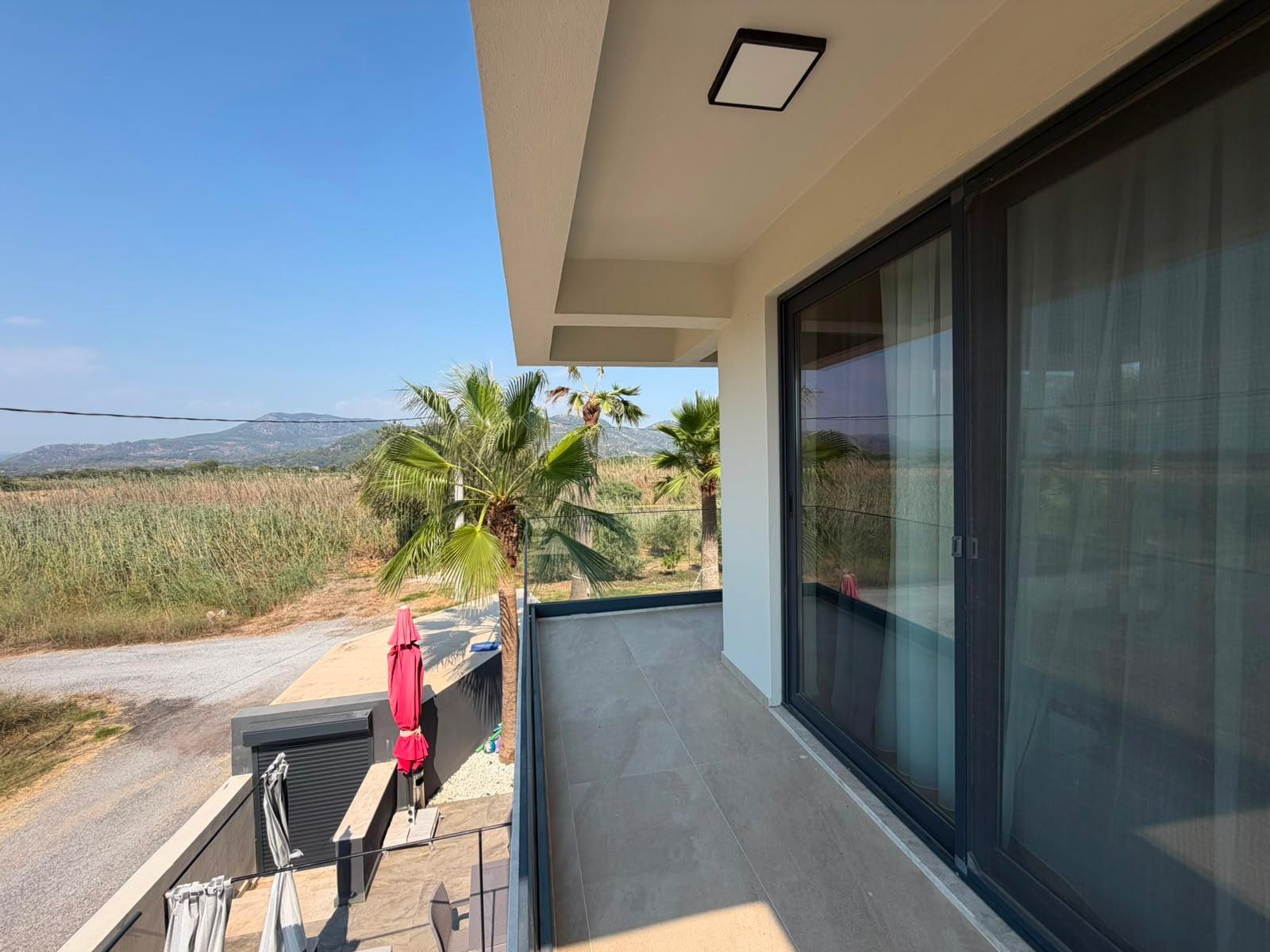 Balcony view over the surrounding countryside