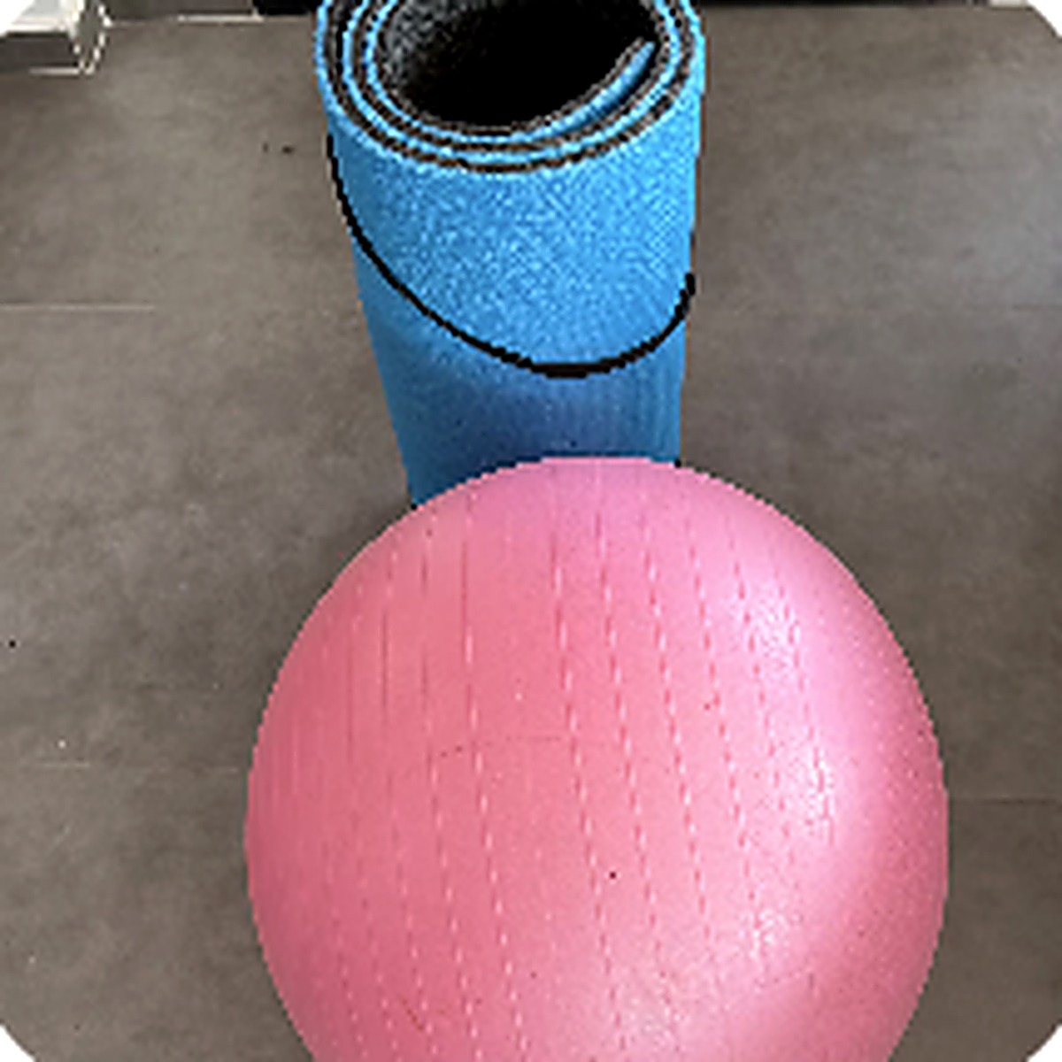 Yoga mat and exercise ball for the villa’s workout equipment